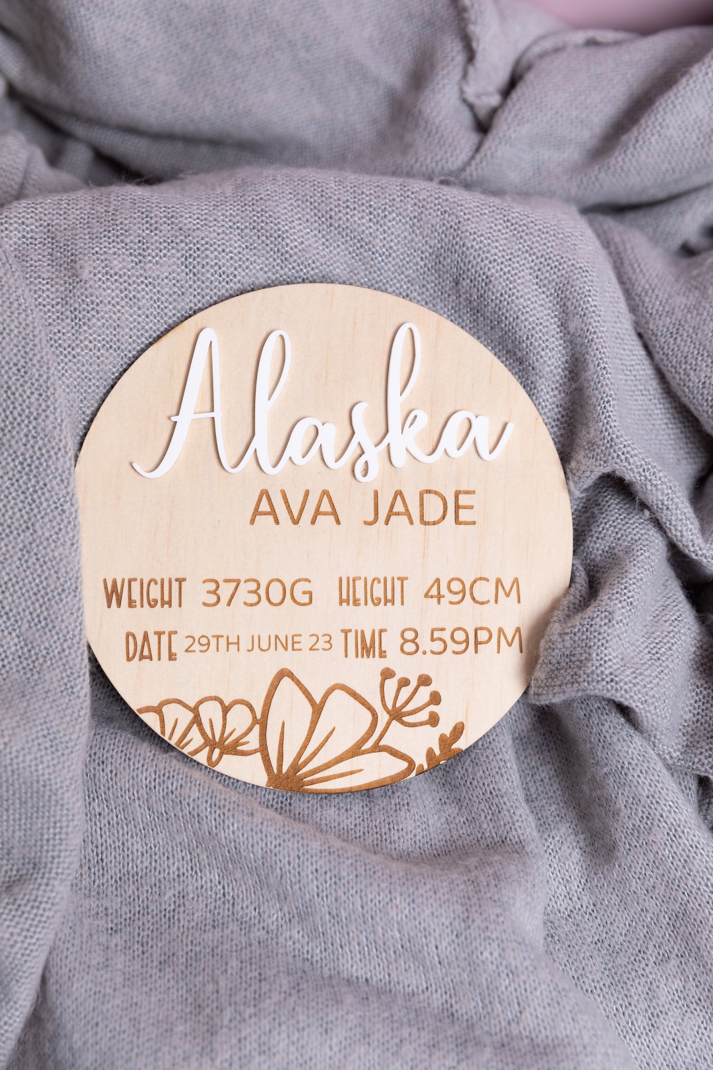Custom Floral Birth Announcement