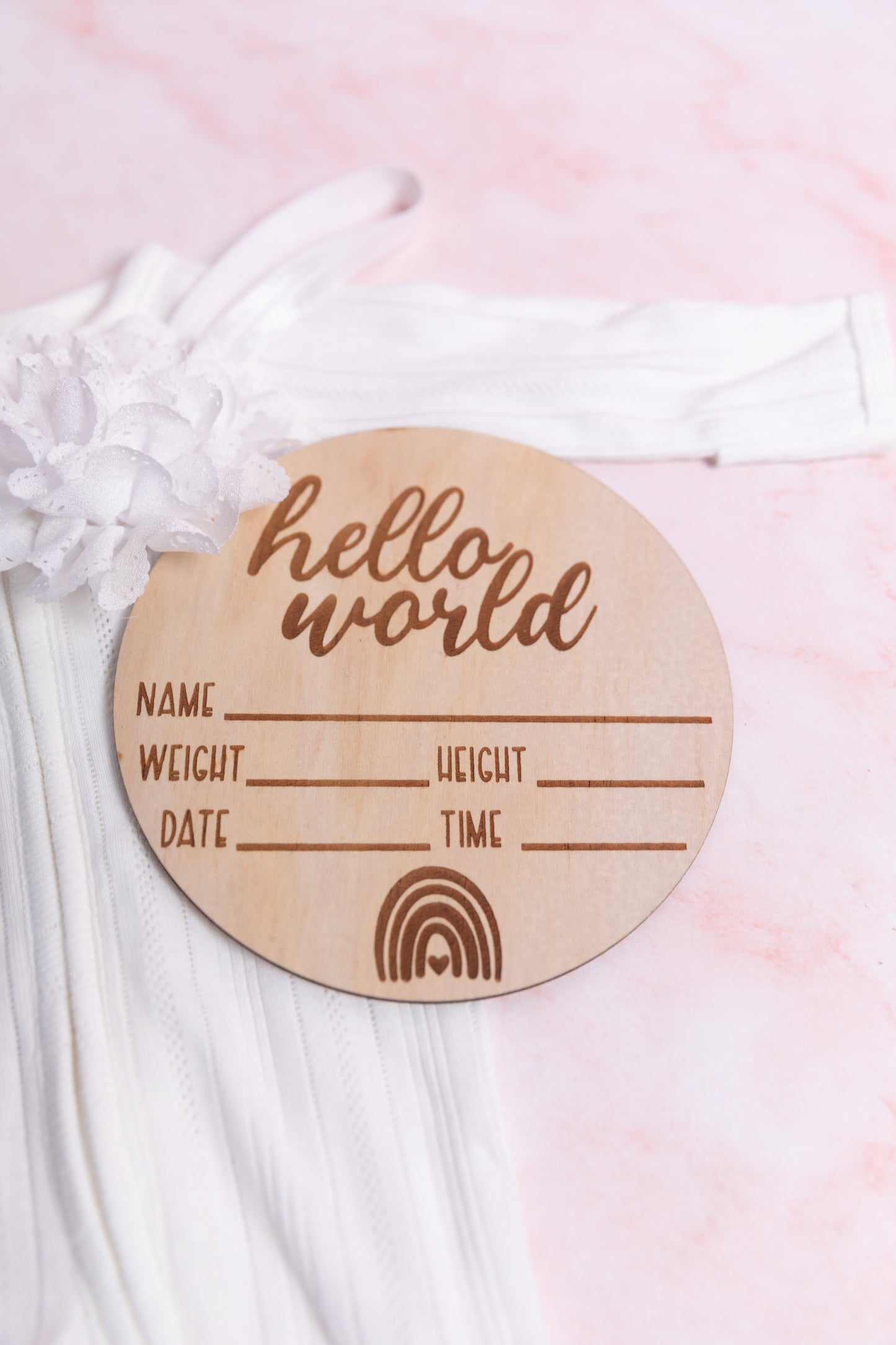 Rainbow Birth Announcement Disc