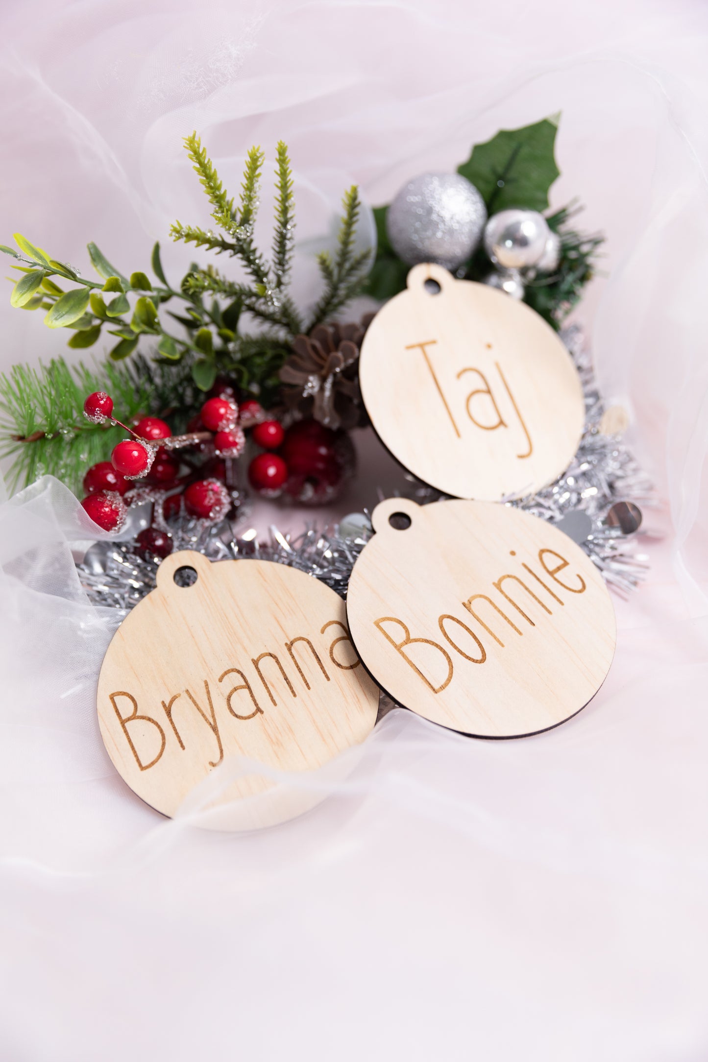 Personalised Wooden Baubles