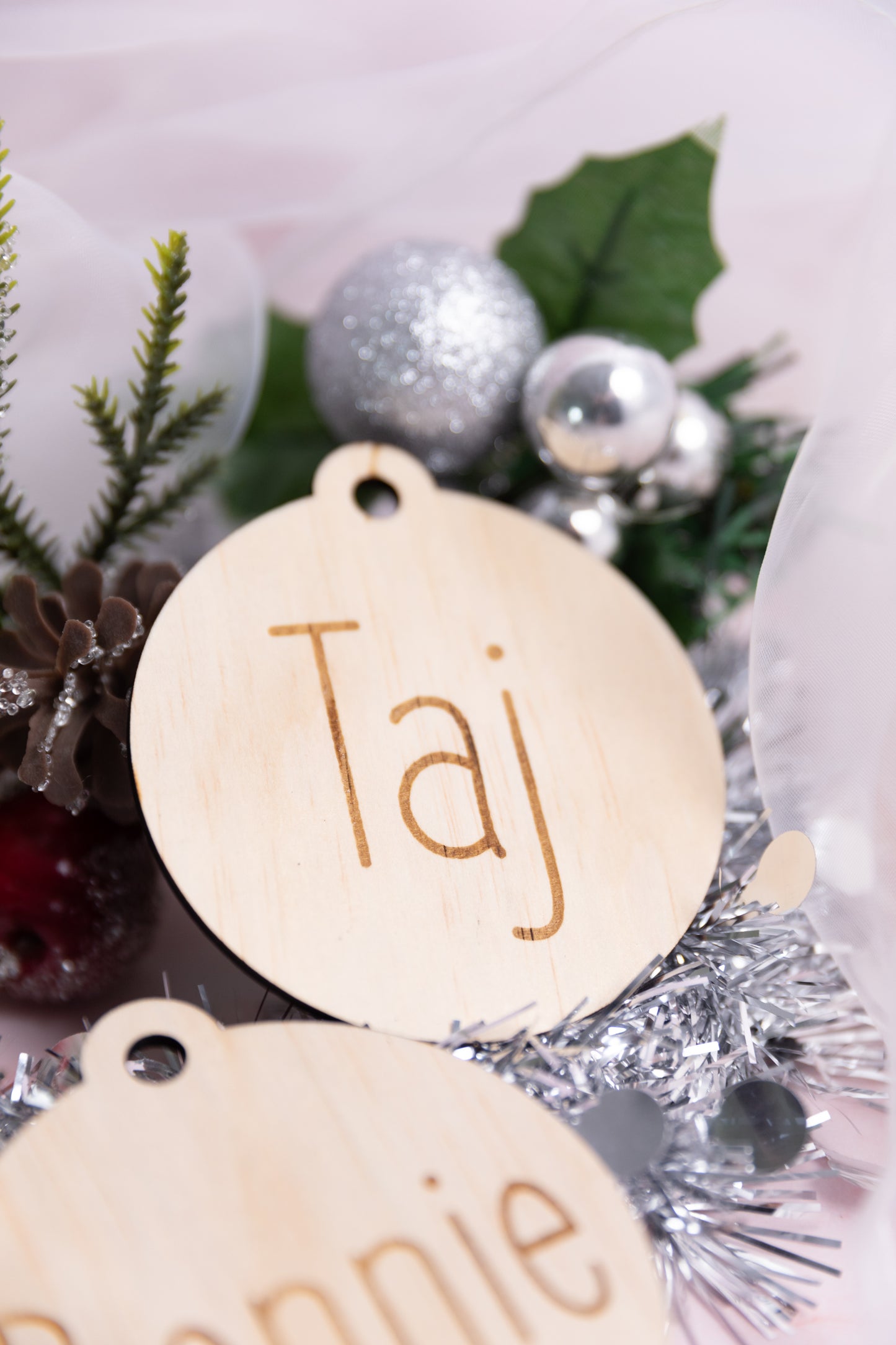 Personalised Wooden Baubles