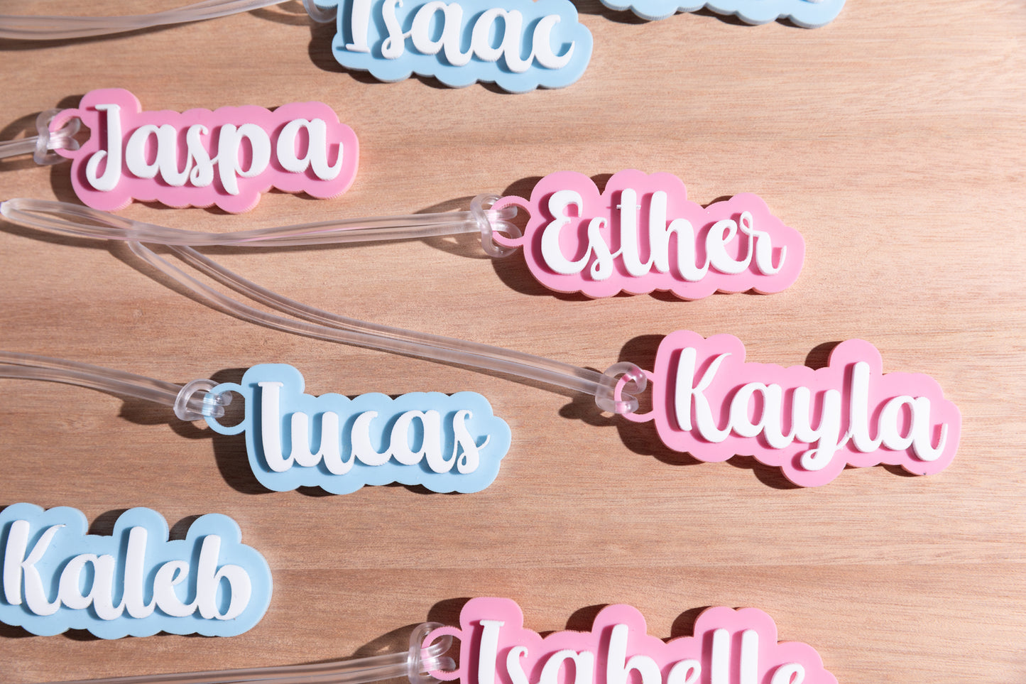 Bubble Script Acrylic Name Bag Tag