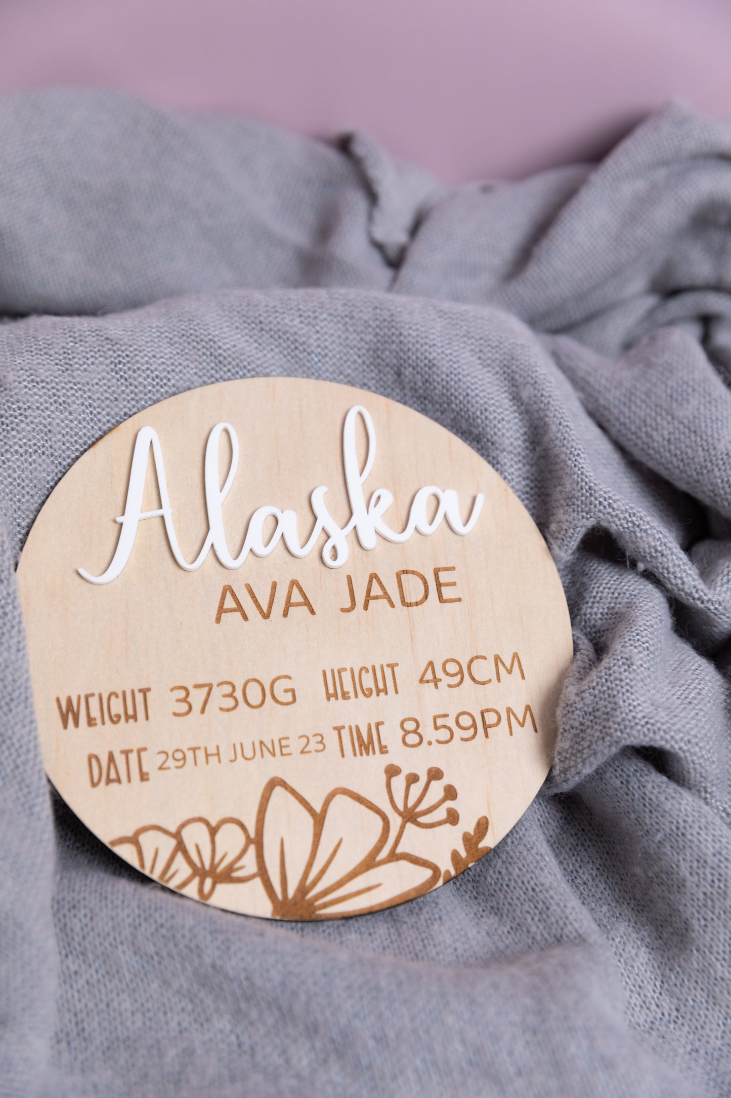 Custom Floral Birth Announcement