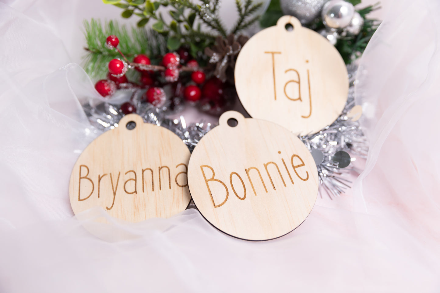 Personalised Wooden Baubles