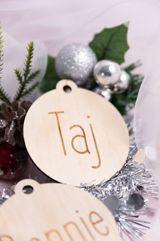 Personalised Wooden Baubles